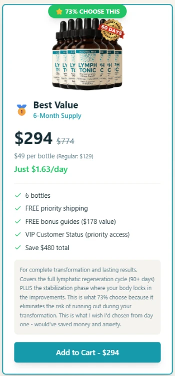 6 bottle best value price pack for lymph support supplement